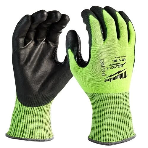 Milwaukee High-Visibility Cut Level 4 Polyurethane Dipped Gloves 12 Pack - 2X 48-73-8944B - Image 2