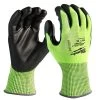 Milwaukee High-Visibility Cut Level 4 Polyurethane Dipped Gloves - Medium 48-73-8941