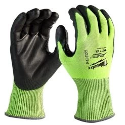 Milwaukee High-Visibility Cut Level 4 Polyurethane Dipped Gloves - Medium 48-73-8941