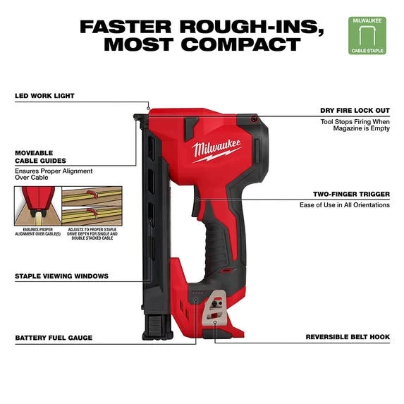 Milwaukee M12 Cable Stapler Kit 2448-21 - Image 5