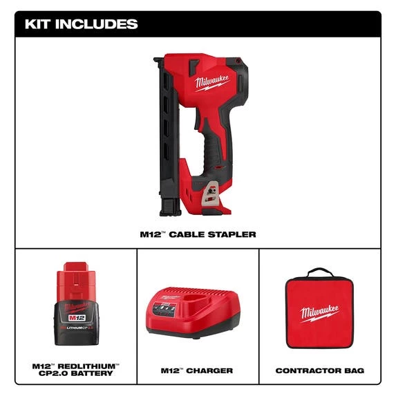 Milwaukee M12 Cable Stapler Kit 2448-21 - Image 8