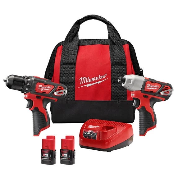 Milwaukee M12 Cordless 2-Tool Drill/Impact Combo Kit 2494-22