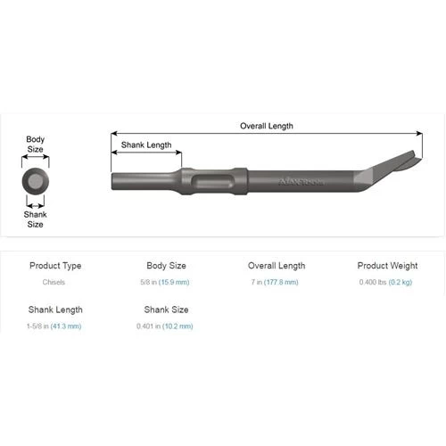 Ajax Claw Ripper Edging Tool Air Hammer Chisel .401 Shank A3105 - Image 2
