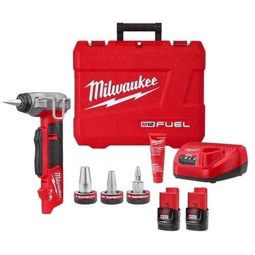 Milwaukee M12 FUEL ProPEX Expander Kit W/ 1/2" - 1" Rapid Seal ProPEX Expander Heads 2532-22