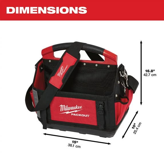 Milwaukee 15" PACKOUT Open Tote Tool Bag 31 Pockets 48-22-8315 - Image 4