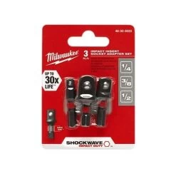 Milwaukee SHOCKWAVE 1/4 Hex Socket Adapter Set 1/4"; 3/8"; 1/2" (3 PC) 48-32-5033