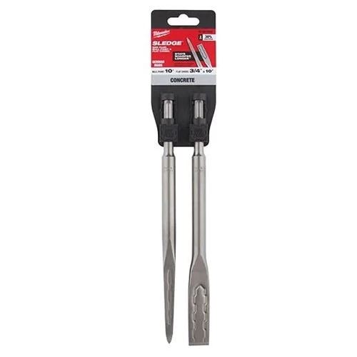 Milwaukee SDS-PLUS SLEDGE Bull Point & Flat Chisel 2 Pack 48-62-6080