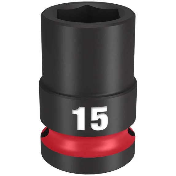 Milwaukee Shockwave Impact Duty 1/2" Drive 15mm Standard 6 Point Socket 49-66-6247