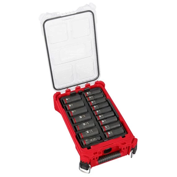 Milwaukee 16Pc. SHOCKWAVE Impact Duty 1/2" Drive Metric PACKOUT Deep Socket Set 49-66-6803 - Image 2