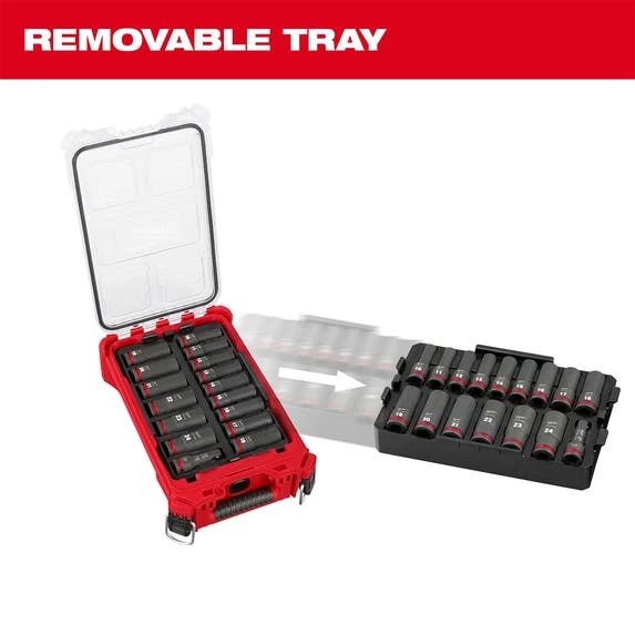 Milwaukee 16Pc. SHOCKWAVE Impact Duty 1/2" Drive Metric PACKOUT Deep Socket Set 49-66-6803 - Image 3
