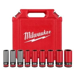 Milwaukee SHOCKWAVE Impact Duty™ 1/2 Drive SAE & Metric 9PC Lug Nut Wheel Socket Set 49-66-7832