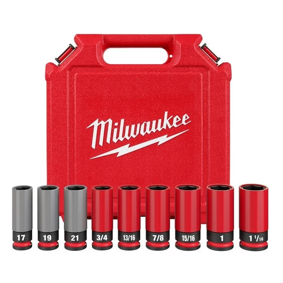 Milwaukee SHOCKWAVE Impact Duty™ 1/2 Drive SAE & Metric 9PC Lug Nut Wheel Socket Set 49-66-7832
