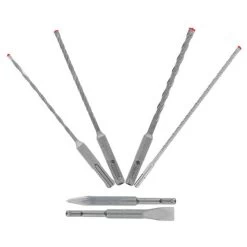 Freud Diablo 6 PC. SDS-Plus Rebar Demon 4-Cutter Full Carbide Head Hammer Drill Bit & Chisel Set DMAPL9930-S6