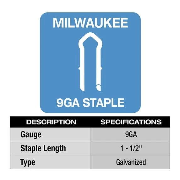 Milwaukee 1.5" 9 Gauge Galvanized Staples (Box Of 960) MPU112-960 - Image 3