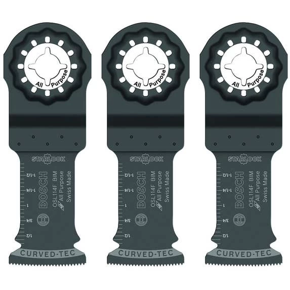 Bosch 1-1/4" Starlock Oscillaating Multi-Tool Bi-Metal Xtra-Clean Plunge Cut Blades (3 Pack) OSL114F-3