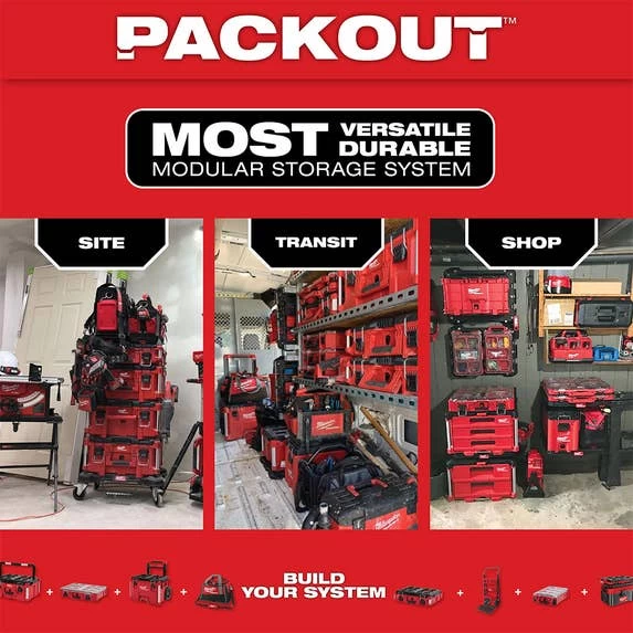 Milwaukee 20" PACKOUT Open Tote Tool Bag 32 Pockets 48-22-8320 - Image 5